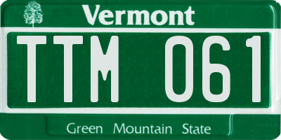 VT license plate TTM061