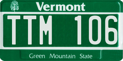 VT license plate TTM106