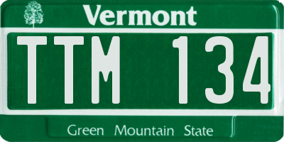 VT license plate TTM134