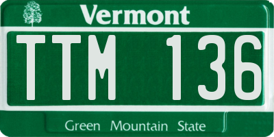 VT license plate TTM136
