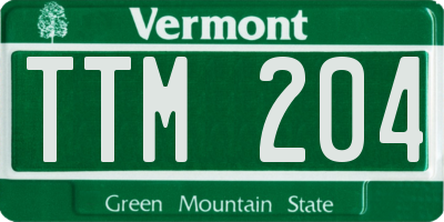 VT license plate TTM204