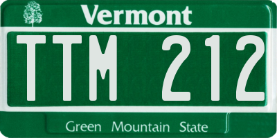 VT license plate TTM212