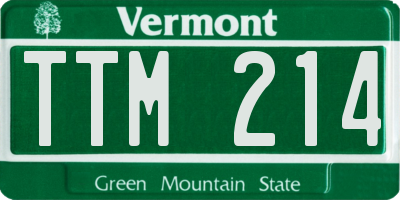 VT license plate TTM214