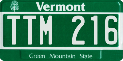 VT license plate TTM216