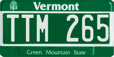 VT license plate TTM265