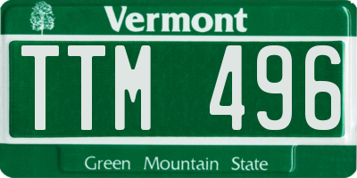 VT license plate TTM496