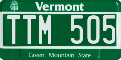 VT license plate TTM505
