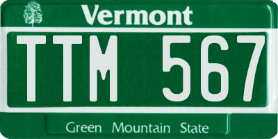 VT license plate TTM567