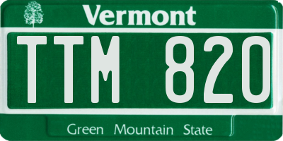 VT license plate TTM820