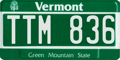 VT license plate TTM836
