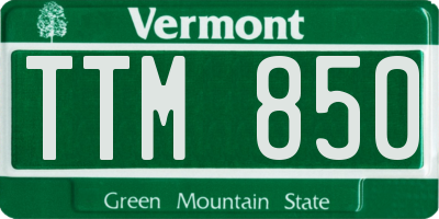 VT license plate TTM850