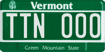 VT license plate TTN000