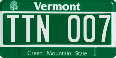 VT license plate TTN007