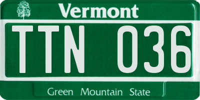 VT license plate TTN036