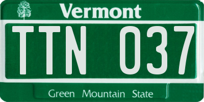 VT license plate TTN037