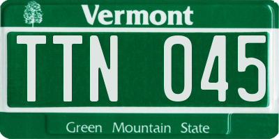 VT license plate TTN045