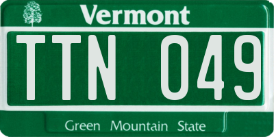 VT license plate TTN049