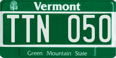 VT license plate TTN050