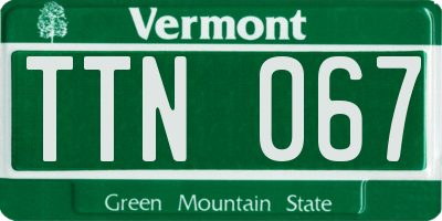 VT license plate TTN067