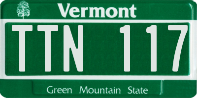 VT license plate TTN117