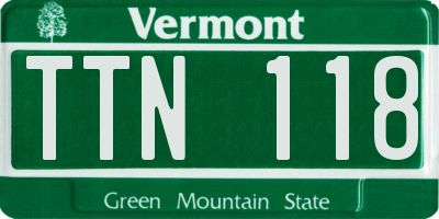VT license plate TTN118