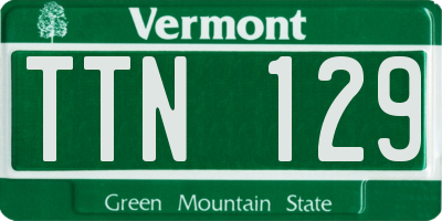VT license plate TTN129
