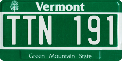 VT license plate TTN191