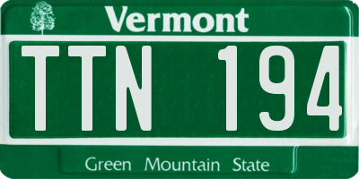 VT license plate TTN194