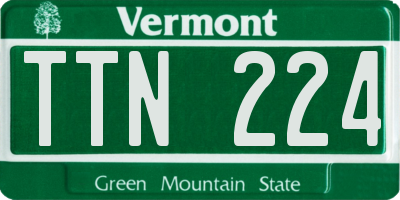 VT license plate TTN224