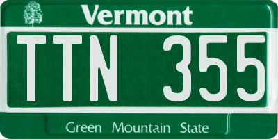 VT license plate TTN355