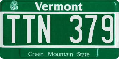 VT license plate TTN379