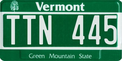VT license plate TTN445