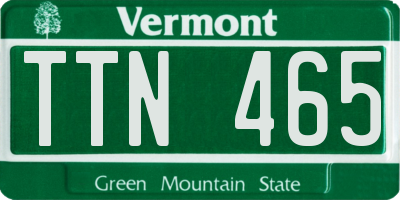 VT license plate TTN465
