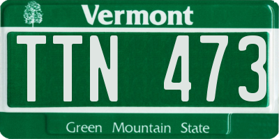 VT license plate TTN473