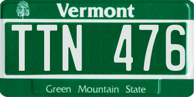 VT license plate TTN476