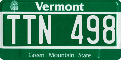 VT license plate TTN498