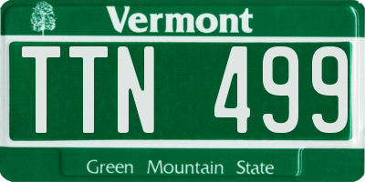 VT license plate TTN499