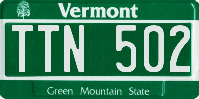 VT license plate TTN502