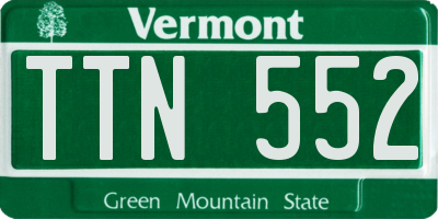 VT license plate TTN552