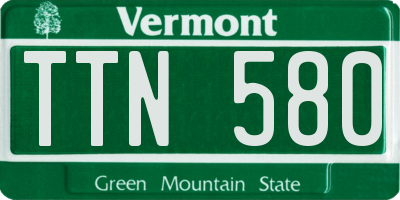 VT license plate TTN580