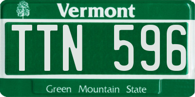 VT license plate TTN596