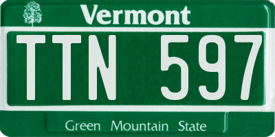 VT license plate TTN597