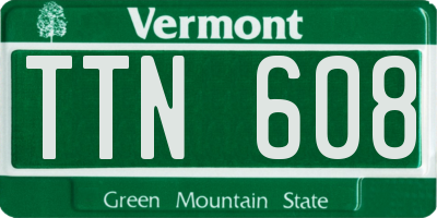 VT license plate TTN608