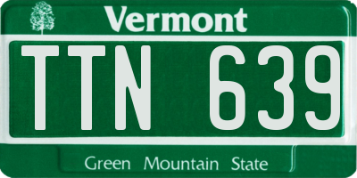 VT license plate TTN639