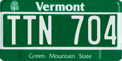 VT license plate TTN704