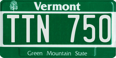 VT license plate TTN750
