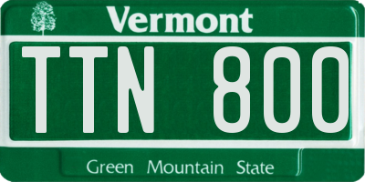 VT license plate TTN800