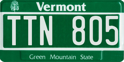 VT license plate TTN805