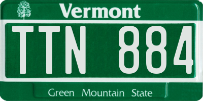 VT license plate TTN884