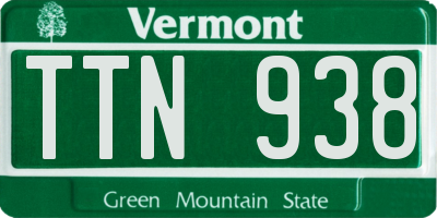 VT license plate TTN938